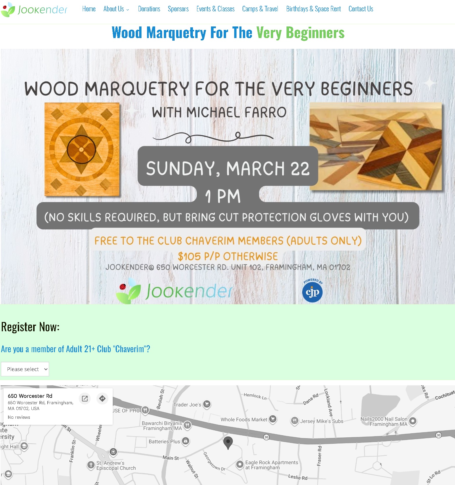 Poster for Wood Marquetry for the Very Beginners workshop taught by Michael Farro